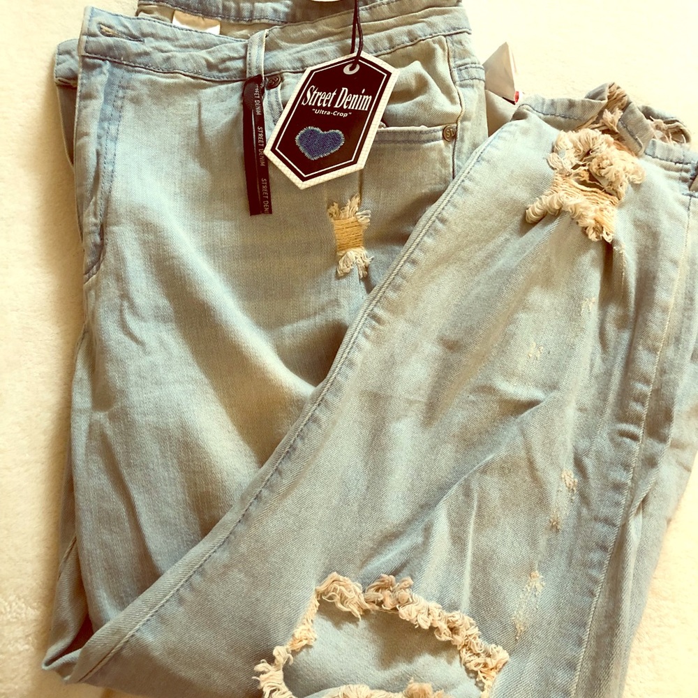 Plus Size Distressed Denim